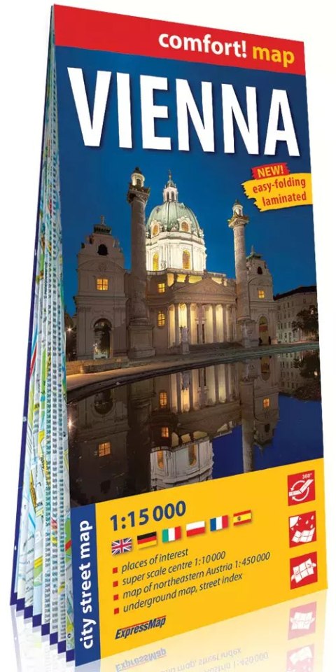 Wiedeń (Vienna); laminowany plan miasta 1:15 000 Wiedeń (Vienna); laminowany plan miasta 1:15 000