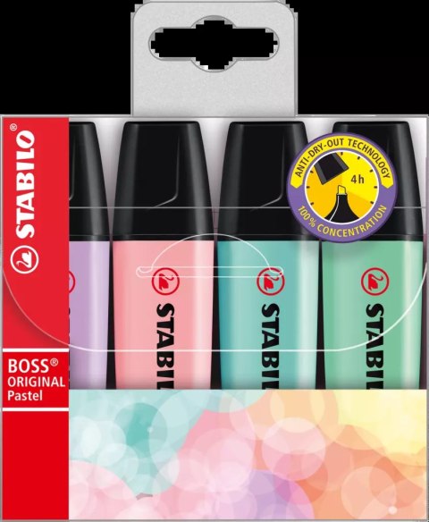 Zakreślacze Boss Original, pastelowe (4 sztuki) Zakreślacze Boss Original, pastelowe (4 sztuki)