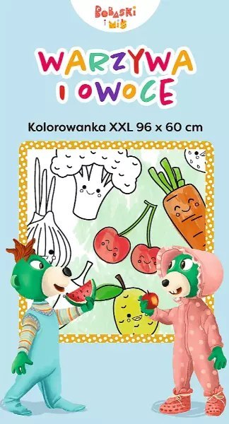 Bobaski i Miś. Kolorowanka XXL. Warzywa