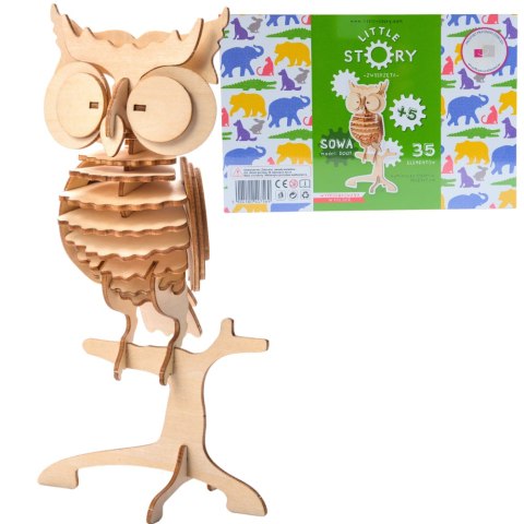 Little Story Wooden Model 3D Puzzle - Owl Little Story Wooden Model 3D Puzzle - Owl