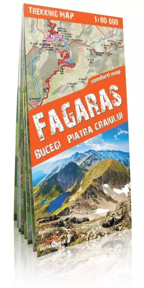 Góry Fogaraskie, Bucegi, Piatra Craiului (Fagaras, Bucegi, Piatra Craiului); laminowana mapa trekkingowa 1:80 000 Góry Fogaraskie, Bucegi, Piatra Craiului (Fagaras, Bucegi, Piatra Craiului); laminowana mapa trekkingowa 1:80 000