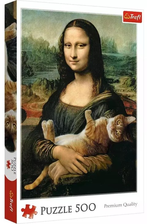 Puzzle 500 elementów. Mona Lisa i kot Mruczek Puzzle 500 elementów. Mona Lisa i kot Mruczek