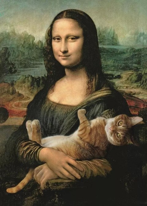 Puzzle 500 elementów. Mona Lisa i kot Mruczek Puzzle 500 elementów. Mona Lisa i kot Mruczek