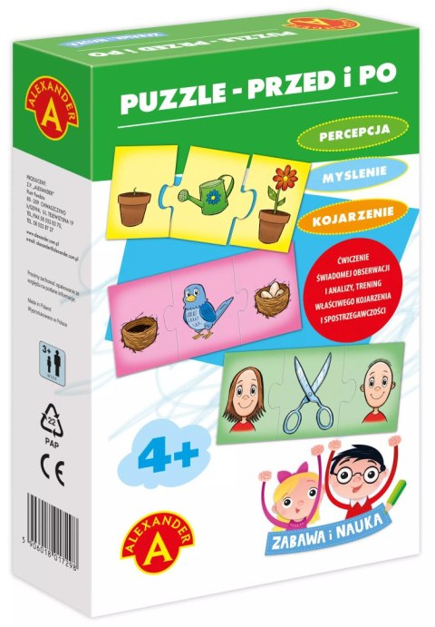Zabawa i nauka. Puzzle - Przed i po