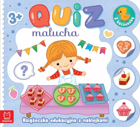 Quiz malucha. Książeczka edukacyjna z naklejkami z kaczuszką 3+ Quiz malucha. Książeczka edukacyjna z naklejkami z kaczuszką 3+