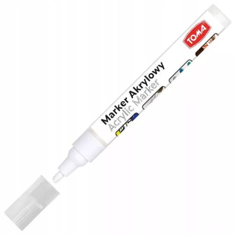 Marker akrylowy Toma biały 2,5 mm Marker akrylowy Toma biały 2,5 mm