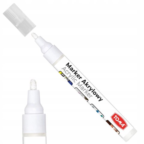 Marker akrylowy Toma biały 2,5 mm Marker akrylowy Toma biały 2,5 mm