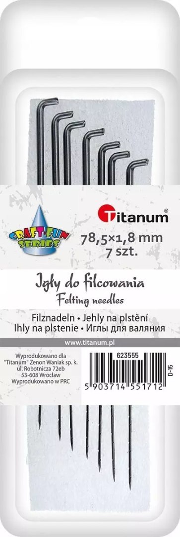 Igły do filcowania Titanum 7 sztuk Igły do filcowania Titanum 7 sztuk