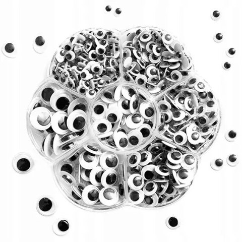 SAMOPRZYLEPNE RUCHOME OCZKA dekoracyjne oczy 500 szt. dpCraft SAMOPRZYLEPNE RUCHOME OCZKA dekoracyjne oczy 500 szt. dpCraft