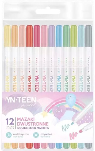 Mazaki dwustronne pastel 12 kolorów YNT