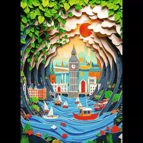 Puzzle 1000 elementów. Paper Art: Londyn