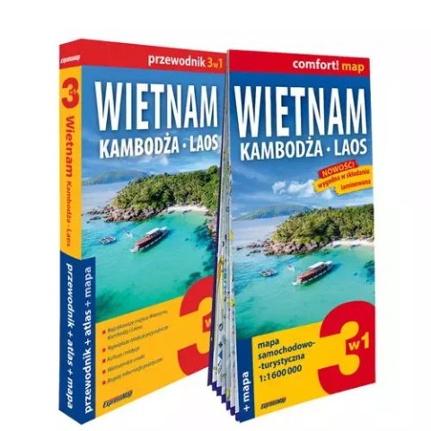 Wietnam Kambodża Laos 3w1 przewodnik + atlas + mapa Wietnam Kambodża Laos 3w1 przewodnik + atlas + mapa