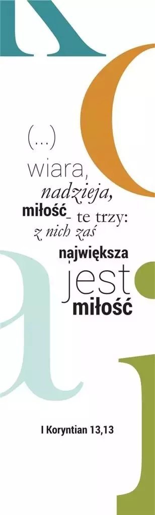 Zakładka Duża - Wiara, nadzieja, miłość Zakładka Duża - Wiara, nadzieja, miłość