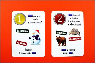 Fun Card English. Who, When, Where...