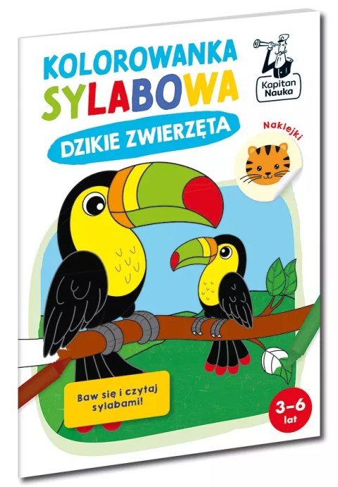 Kapitan Nauka. Kolorowanka sylabowa. Dzikie zwierzęta Kapitan Nauka. Kolorowanka sylabowa. Dzikie zwierzęta