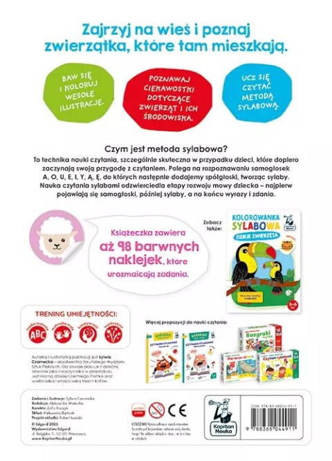 Kapitan Nauka. Kolorowanka sylabowa. Na wsi Kapitan Nauka. Kolorowanka sylabowa. Na wsi
