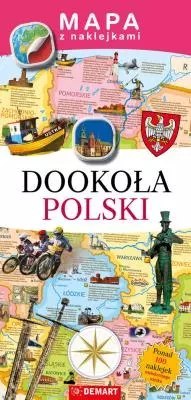 Mapa z naklejkami "Dookoła Polski"