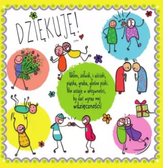 Karnet kwadratowy na różne okazje. Dziękuję!