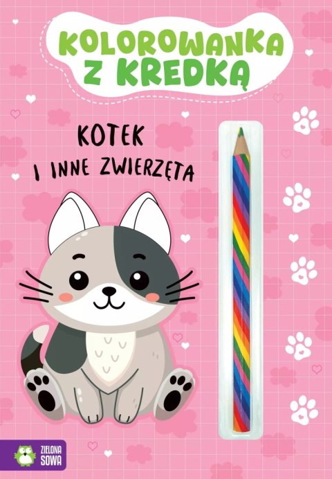 Kolorowanka z kredką. Kotek i inne zwierzęta Kolorowanka z kredką. Kotek i inne zwierzęta
