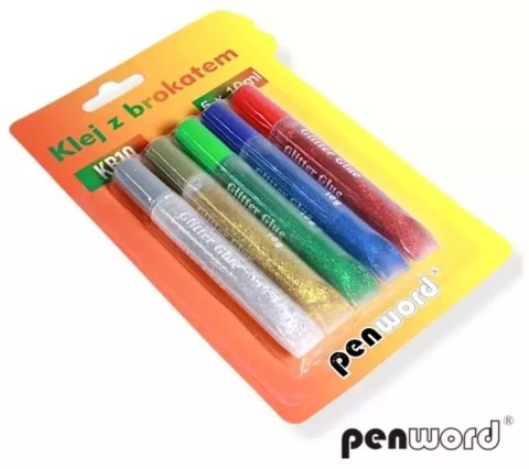 Klej z brokatem 5 kolorów 10ml Klej z brokatem 5 kolorów 10ml
