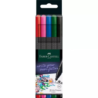 Cienkopis Faber-Castell GRIP 5 kolorów