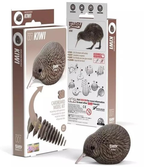 Ptak Kiwi Eugy. Eko Układanka 3D Ptak Kiwi Eugy. Eko Układanka 3D