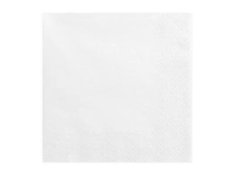 Serwetki trójwarstwowe białe 33x33, 20 sztuk Serwetki trójwarstwowe białe 33x33, 20 sztuk