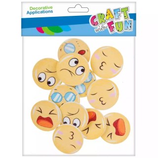 Craft with Fun Ozdoba dekoracyjna Drew samoprzylepna Emotki 12szt 12/432