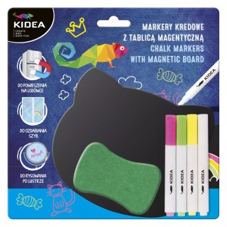 Marker Kredowy 4 kolory Tablica Magnet Kidea Fol