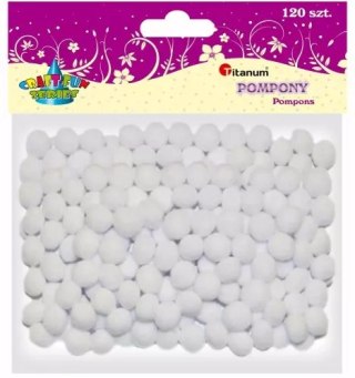 Pompony dekoracyjne białe (120 sztuk)