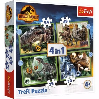 Puzzle 4w1. Groźne dinozaury