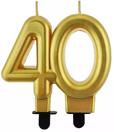 Świeczka urodzinowa, złota, liczba 40 Świeczka urodzinowa, złota, liczba 40