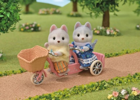 Sylvanian Families. Pieski husky na rowerze
