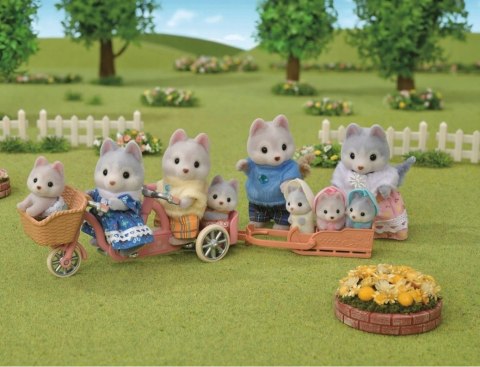 Sylvanian Families. Pieski husky na rowerze