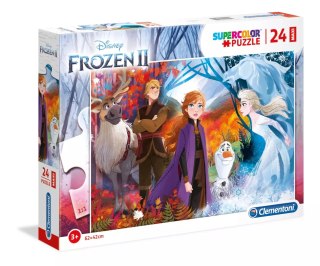 Puzzle maxi 24 elementy. Supercolor. Kraina Lodu 2