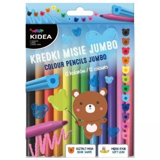Kredki ołówkowe Misie 12kol/160 Jumbo Derform Kidea Wb