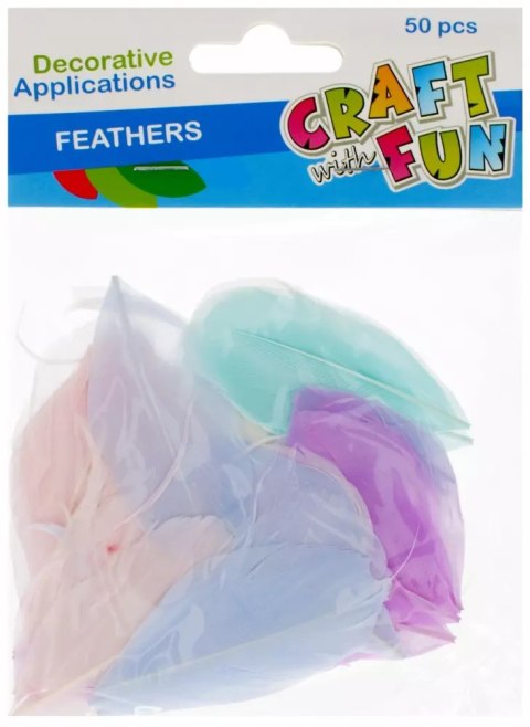Ozdoba dekoracyjna Piórka 4-5cm 50szt Pastel Cf 12/144 Ozdoba dekoracyjna Piórka 4-5cm 50szt Pastel Cf 12/144