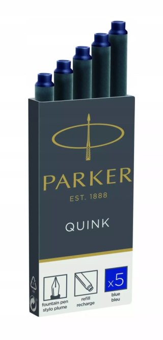 Parker. Naboje do pióra długie niebieskie (5 sztuk)