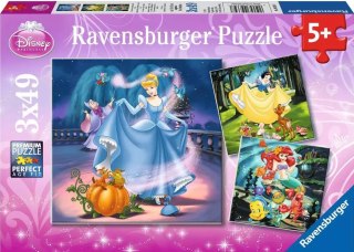 Puzzle 3x49 elementów. Disney Princess