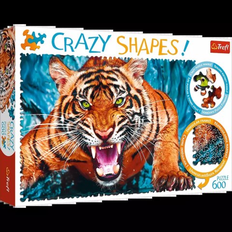 Puzzle 600 elementów. Crazy Shapes! Oko w oko z tygrysem Puzzle 600 elementów. Crazy Shapes! Oko w oko z tygrysem