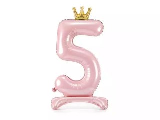 Stojący balon foliowy 5 jasny róż 84cm
