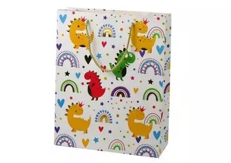 Torba prezentowa dinozaury tęcza 32x26x10cm Torba prezentowa dinozaury tęcza 32x26x10cm