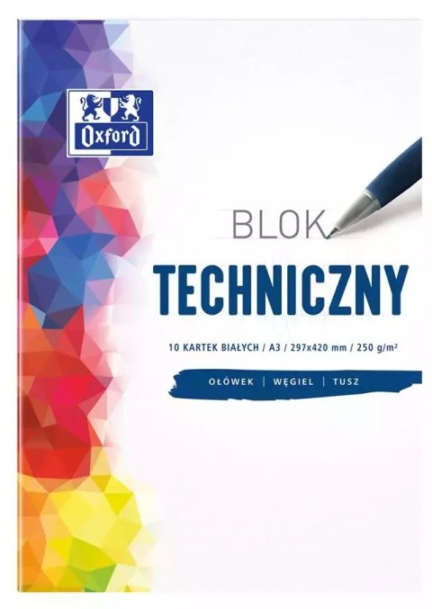 Blok techniczny Oxford A3 10k 250g Biały, cena za 1 szt Blok techniczny Oxford A3 10k 250g Biały, cena za 1 szt