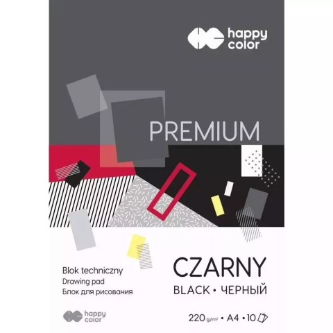 Blok techniczny czarny A4/10K Premium HAPPY COLOR Blok techniczny czarny A4/10K Premium HAPPY COLOR