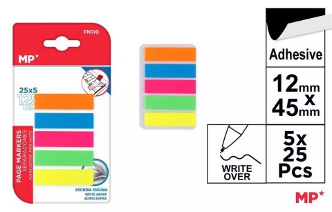Karteczki indeksujące fluo 45x12mm 5x25K Karteczki indeksujące fluo 45x12mm 5x25K