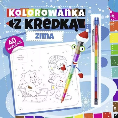 Kolorowanka z kredką. Zima Kolorowanka z kredką. Zima
