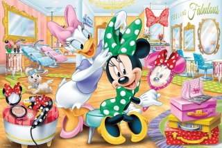 Puzzle 100 elementów. Minnie w salonie kosmetycznym
