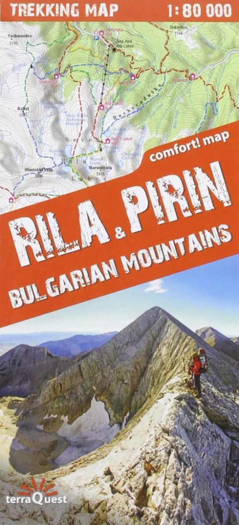 Riła i Piryn. Góry Bułgarii (Rila&Pirin. Bulgarian mountains); laminowana mapa trekkingowa 1:80 000 Riła i Piryn. Góry Bułgarii (Rila&Pirin. Bulgarian mountains); laminowana mapa trekkingowa 1:80 000
