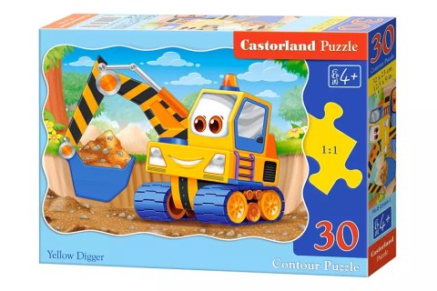 Puzzle 30 elementów. Żółta koparka Puzzle 30 elementów. Żółta koparka