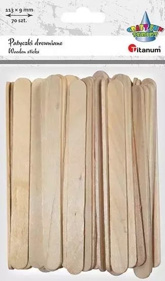 Drewniane patyczki proste 9x113mm 70szt Drewniane patyczki proste 9x113mm 70szt
